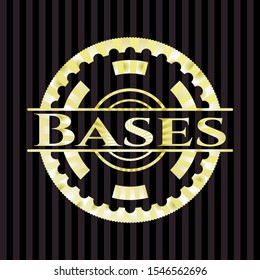 Bases golden emblem or badge. Vector Illustration. Detailed.