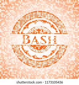Bash abstract orange mosaic emblem