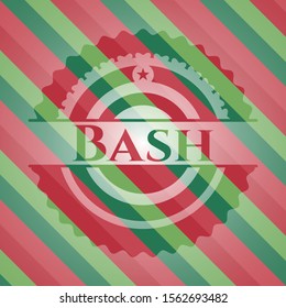 Bash christmas badge. Vector Illustration. Detailed.