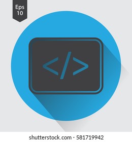 Bash Flat Icon. Simple Sign Of Application Programming. Symbol Of Punctuation Marks. Vector Illustration. 