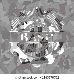 Bash on grey camouflage texture