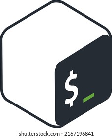 Bash Shell Vector Image Logo With Dollar Sign And Command Prompt Vector Art