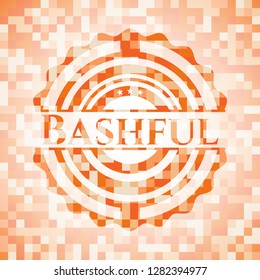 Bashful abstract orange mosaic emblem