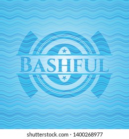 Bashful water concept style badge. Vector Illustration. Detailed.