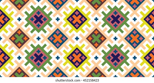 bashkir national ornament flat vector