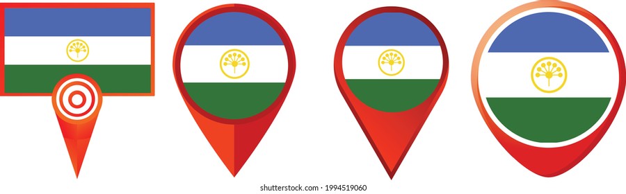 Bashkortostan flag icon . web icon set . icons collection. Simple vector illustration.