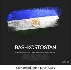 Bashkortostan Flag Made of Glitter Sparkle Brush Paint Vector