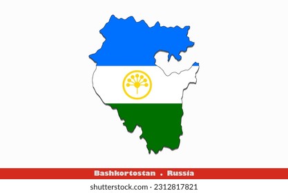 Flagge Baschkortostans - Russlands Oblasten