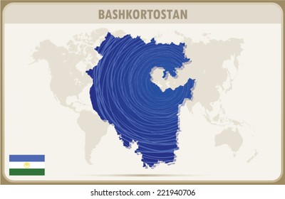 BASHKORTOSTAN map graphic design, Vector.