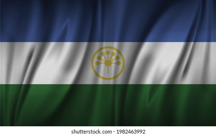 Bashkortostan wave flag flat layout vector illustration