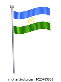 bashkortostan waving flag on flagpole vector illustration.3d vector icon isolated on white background