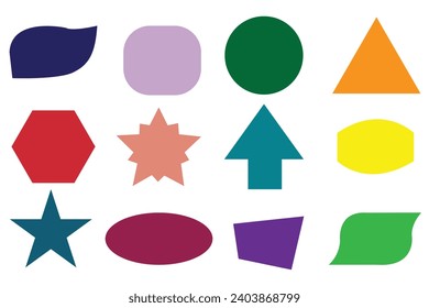 Basi  geometric Colourful shapes icon set. Vector illustration, flat design.