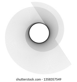 BasiAbstract spiral black white design element on white background of twist lines. Vector Illustration eps 10 for elegant business card, print brochure, flyer, banners, cover book, label, fabric