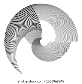 BasiAbstract spiral black white design element on white background of twist lines. Vector Illustration eps 10 for elegant business card, print brochure, flyer, banners, cover book, label, fabric