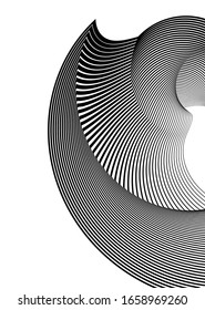 BasiAbstract spiral black white design element on white background of twist lines. Vector Illustration eps 10 for elegant business card, print brochure, flyer, banners, cover book, label, fabric