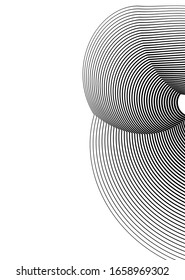Elemento de diseño blanco negro en espiral base sobre fondo blanco de líneas de torsión. Ilustración vectorial 10 para tarjeta de visita elegante, folleto impreso, volante, banners, portada, etiqueta, tela