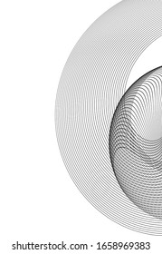 BasiAbstract spiral black white design element on white background of twist lines. Vector Illustration eps 10 for elegant business card, print brochure, flyer, banners, cover book, label, fabric