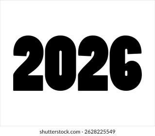 Basic 3D 2026 numbers vector,  modern formal concept design, white background.