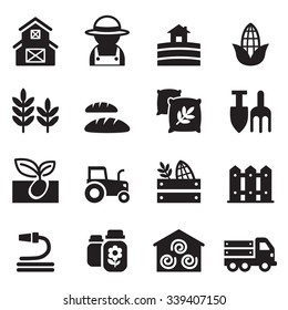 Basic Agriculture and Farming icons set