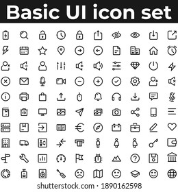 Basic app and web ui icon set