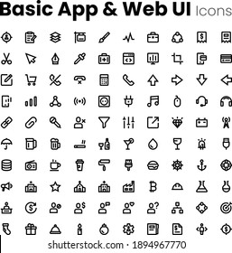 Basic app and web ui icon set