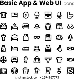 Basic app and web ui icon set