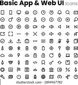 Basic app and web ui icon set