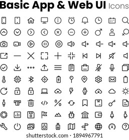 Basic app and web ui icon set