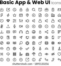 Basic app and web ui icon set