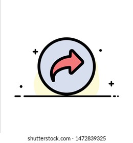 Basic, Arrow, Right, Ui  Business Flat Line Filled Icon Vector Banner Template