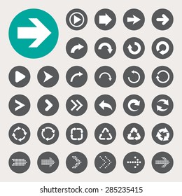 Basic arrow sign icons set.Illustrator eps10