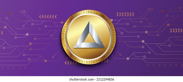 Basic Attention Token BAT Crypto currency technology vector illustration banner. Can be used as background, backdrop, poster, cover and print design template.