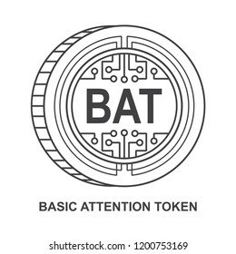 basic attention token coin  Cryptocurrency  icon outline