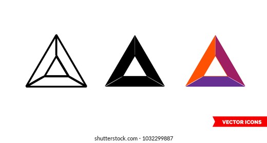 Basic attention token cryptocurrency icon of 3 types: color, black and white, outline. Isolated vector sign symbol.