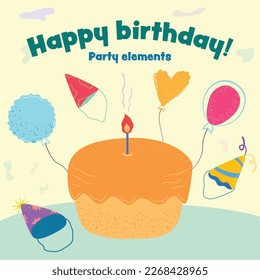 Ilustración básica del kit de fiesta de cumpleaños