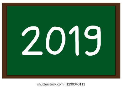 Basic black board wrote word 2019