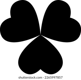 Basic Black Clover or Shamrock or Trefoil Symbol Icon. Vector Image.