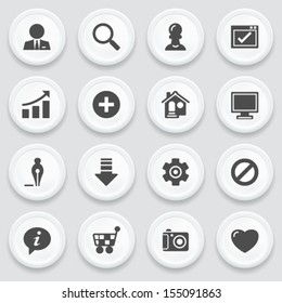 Basic black icons on with buttons.