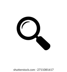 Icono de lupa negra Básica, ideal para funciones de búsqueda, descubrimiento, investigación o Elementos de interfaz de zoom.