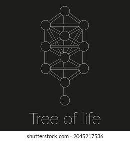 Basic black and white Tree of life esoteric illustration vector