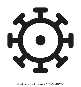 Basic black and white virus outline icon