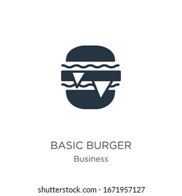Basic burger icon vector. Trendy flat basic burger icon from business collection isolated on white background. Vector illustration can be used for web and mobile graphic design, logo, eps10