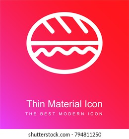 Basic burger red and pink gradient material white icon minimal design
