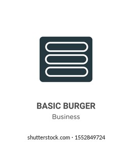 Basic burger vector icon on white background. Flat vector basic burger icon symbol sign from modern business collection for mobile concept and web apps design.