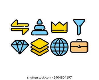 Basic business and commerce vector line icons