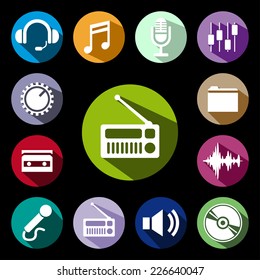 Basic buttons technology. Vector set.