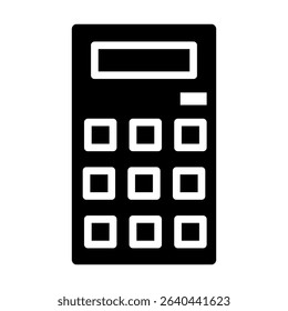 Basic calculator icon with rectangular buttons