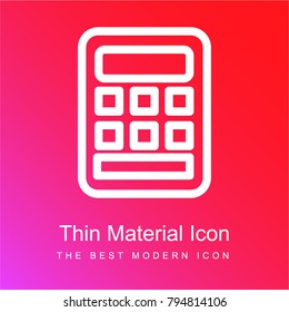 Basic calculator red and pink gradient material white icon minimal design