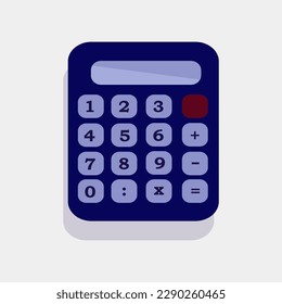 Basic calculator with set of digits isolated on white. Flat design