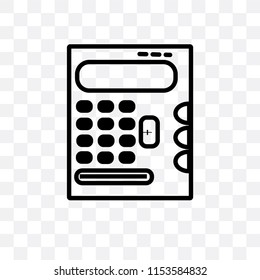 Basic calculator vector icon isolated on transparent background, Basic calculator logo concept